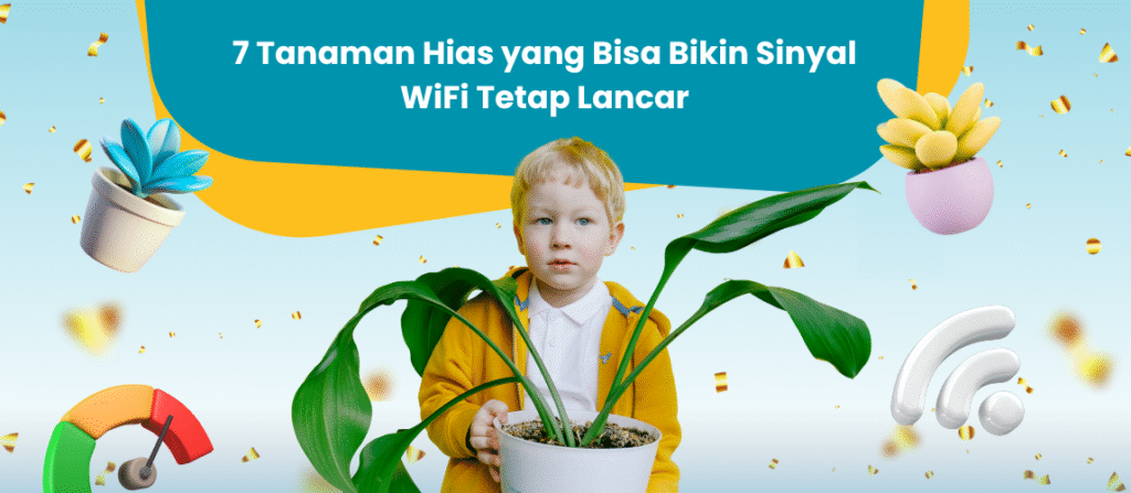 Tanaman hias di ruang tamu membantu menjaga sinyal WiFi tetap stabil dan rumah terlihat estetik