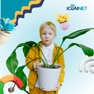 Tanaman hias di ruang tamu membantu menjaga sinyal WiFi tetap stabil dan rumah terlihat estetik